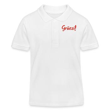Grüezi - Schweiz - Switzerland - Swiss - Suisse - Kinder Organic Poloshirt Mini Sprinter von Stanley/Stella - Weiß - Vorne