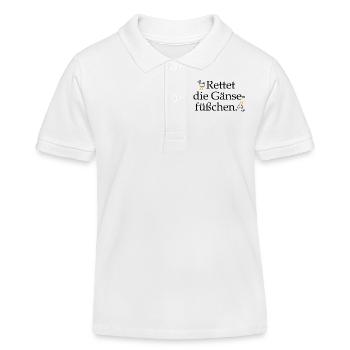 Rettet die Gänsefüßchen! - Kinder Organic Poloshirt Mini Sprinter von Stanley/Stella - Weiß - Vorne