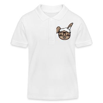 Bunny Nerd Geek Lunettes à monture de corne Smart Freak Intelligent - Polo enfant bio Stanley/Stella - blanc - Devant
