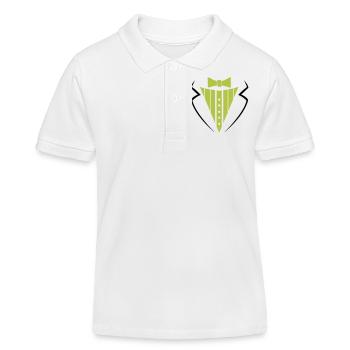 Costume Texedo - Polo enfant bio Stanley/Stella - blanc - Devant