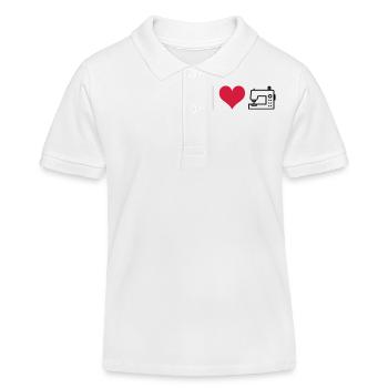 Sewing machine - Kids Organic Polo Shirt by Stanley/Stella - white - Front