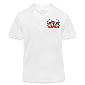 2 oiseaux bébé enfant hochet couche lunettes de soleil paix - Polo enfant bio Stanley/Stella - blanc - Devant