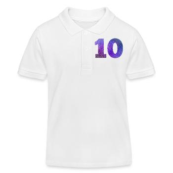 Numéro 10 galaxie - Polo enfant bio Stanley/Stella - blanc - Devant