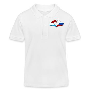 Luxemburg Russland Flagge Hände Herzform - Kinder Organic Poloshirt Mini Sprinter von Stanley/Stella - Weiß - Vorne