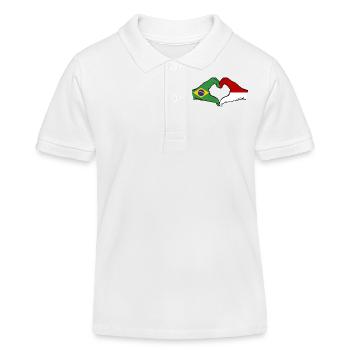 Brésil Monaco Drapeau Main Coeur Forme - Polo enfant bio Stanley/Stella - blanc - Devant