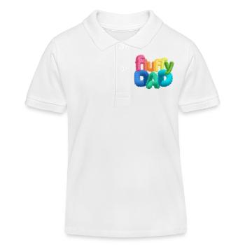 Fluffy Dad – Typographie colorée et moelleuse - Polo enfant bio Stanley/Stella - blanc - Devant