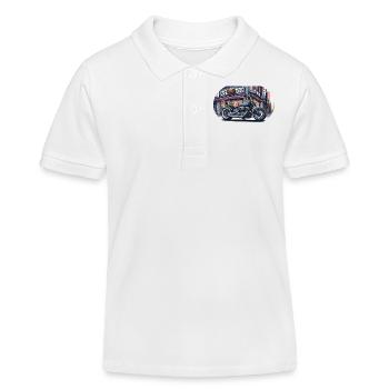 鉄鬼 Tekki Chopper - Kinder Organic Poloshirt Mini Sprinter von Stanley/Stella - Weiß - Vorne