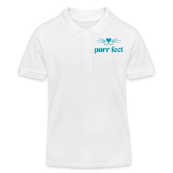 T shirt ronronnement / chats avec ronronnements mignons - Polo enfant bio Stanley/Stella - blanc - Devant
