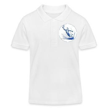 Gardien de but (bleu et blanc) - Polo enfant bio Stanley/Stella - blanc - Devant