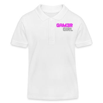 Gamer Girl - PC - Computer Games - Computer Game - Kids Organic Polo Shirt by Stanley/Stella - white - Front