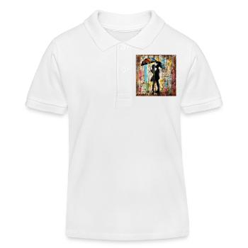 Graffiti küssendes Paar Rost Metall urban Streetar - Kinder Organic Poloshirt Mini Sprinter von Stanley/Stella - Weiß - Vorne