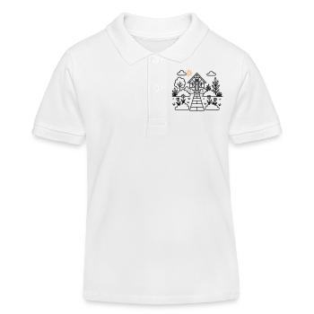 Schrebergarten Garten Natur - Kinder Organic Poloshirt Mini Sprinter von Stanley/Stella - Weiß - Vorne