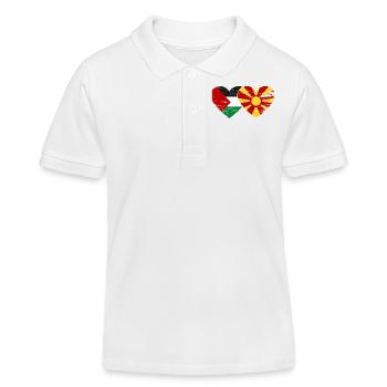 Drapeau de la Palestine et de la Macédoine utilisé - Polo enfant bio Stanley/Stella - blanc - Devant