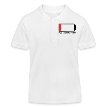 Montagmorgen – leere Batterie - Kinder Organic Poloshirt Mini Sprinter von Stanley/Stella - Weiß - Vorne