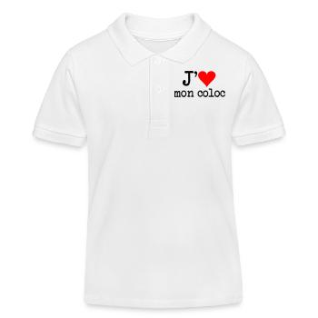 j'aime mon coloc - Polo enfant bio Stanley/Stella - blanc - Devant