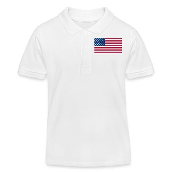 usa, america, flagg - Kids Organic Polo Shirt by Stanley/Stella - white - Front