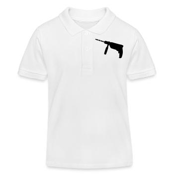Bohrmaschine - Werkzeug - Kinder Organic Poloshirt Mini Sprinter von Stanley/Stella - Weiß - Vorne