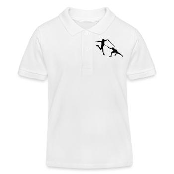 Fechten - Kinder Organic Poloshirt Mini Sprinter von Stanley/Stella - Weiß - Vorne