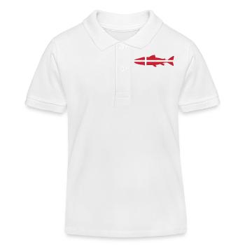 Lachs_Dänemark_umriss - Kinder Organic Poloshirt Mini Sprinter von Stanley/Stella - Weiß - Vorne