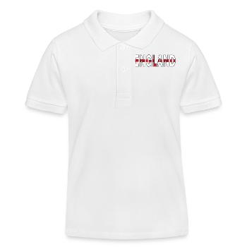 England in Nationalfarben - Kinder Organic Poloshirt Mini Sprinter von Stanley/Stella - Weiß - Vorne