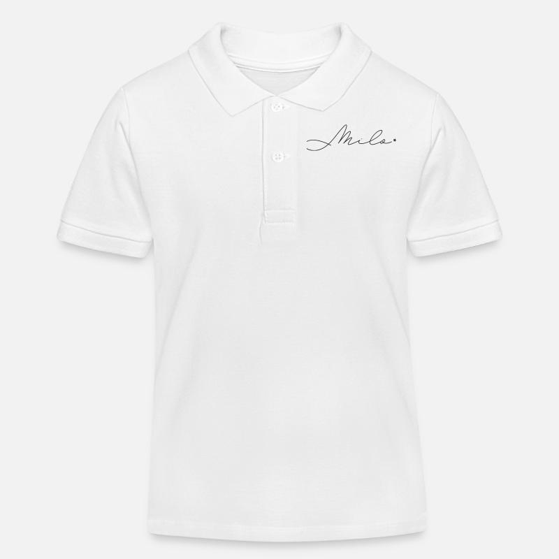 Prénom Milo - Polo enfant bio Stanley/Stella - blanc