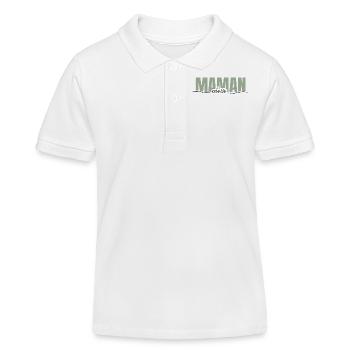 maman chérie -cadeau maman - Polo enfant bio Stanley/Stella - blanc - Devant