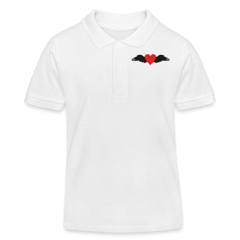 Wings & Heart - Herz auf Flügeln - Kinder Organic Poloshirt Mini Sprinter von Stanley/Stella - Weiß - Vorne