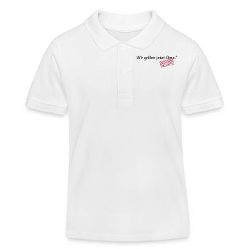 Nous grillons maintenant grand-mère ponctuation virgule vie grand-mère - Polo enfant bio Stanley/Stella - blanc - Devant