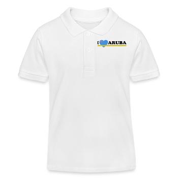I love Aruba - Dutch Caribbean - Oranjestad - Kinder Organic Poloshirt Mini Sprinter von Stanley/Stella - Weiß - Vorne