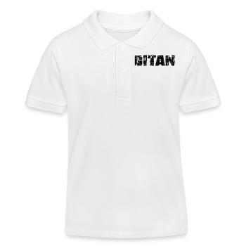 Gitan Grunge motif brique brun - Polo enfant bio Stanley/Stella - blanc - Devant