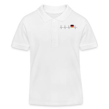 Deutschland Flagge Herzschlag - Nation - Germany - Kinder Organic Poloshirt Mini Sprinter von Stanley/Stella - Weiß - Vorne