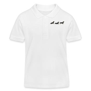Sitz Platz Steh Rauhaardackel - Kinder Organic Poloshirt Mini Sprinter von Stanley/Stella - Weiß - Vorne