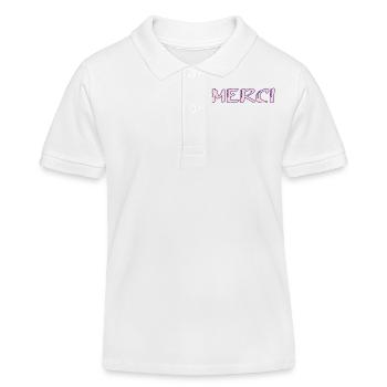 DANKE SCHÖN. DANKE. DANKE SCHÖN. GEBURTSTAG. GEBURT. - Kinder Organic Poloshirt Mini Sprinter von Stanley/Stella - Weiß - Vorne