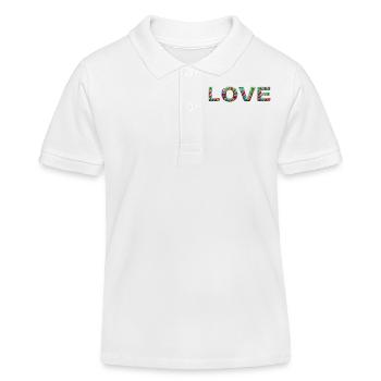 LOVE Zotteliges Fell Bunt - Kinder Organic Poloshirt Mini Sprinter von Stanley/Stella - Weiß - Vorne