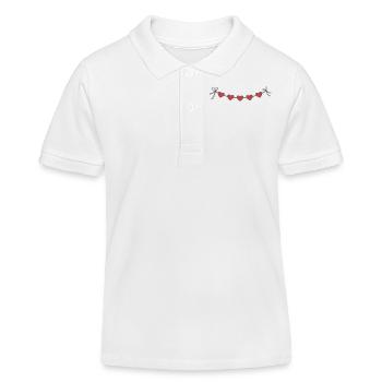 Herzgirlande Girlande Herzen - Kinder Organic Poloshirt Mini Sprinter von Stanley/Stella - Weiß - Vorne