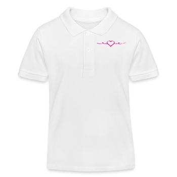  Herz rosa rot Herz  pink Geschenk Valentinstag - Kinder Organic Poloshirt Mini Sprinter von Stanley/Stella - Weiß - Vorne