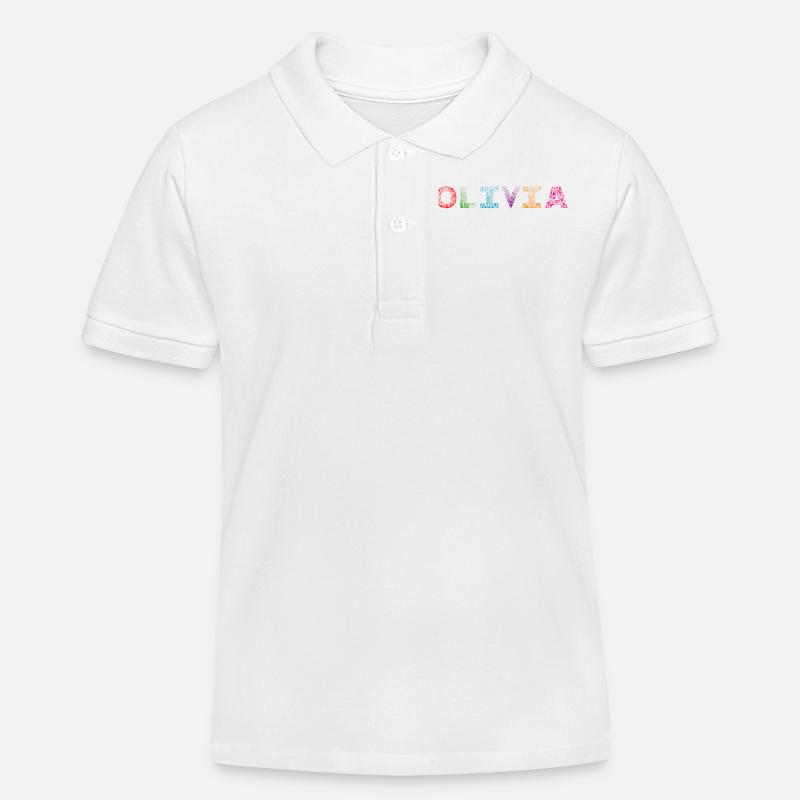 Olivia Briefname - Kinder Organic Poloshirt Mini Sprinter von Stanley/Stella - Weiß