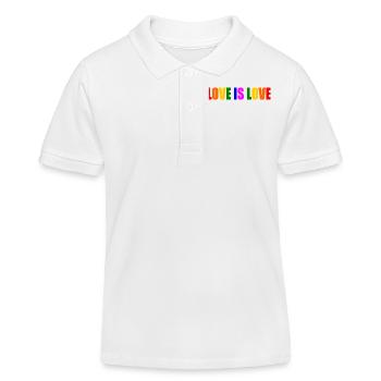 Love is love - Polo enfant bio Stanley/Stella - blanc - Devant