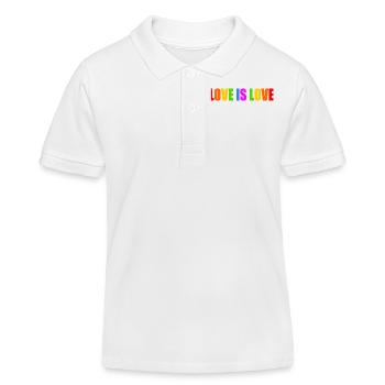 Love is love - Polo enfant bio Stanley/Stella - blanc - Devant