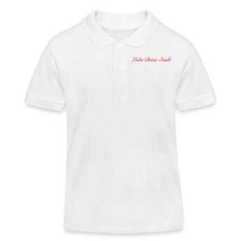 Liebe Deine Stadt red - Kinder Organic Poloshirt Mini Sprinter von Stanley/Stella - Weiß - Vorne