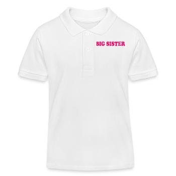 Big sister - Polo enfant bio Stanley/Stella - blanc - Devant
