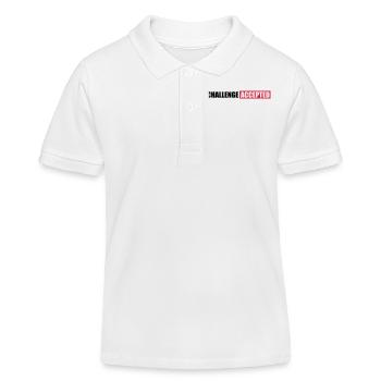 Challenge Accepted Text Design - Kids Organic Polo Shirt by Stanley/Stella - white - Front