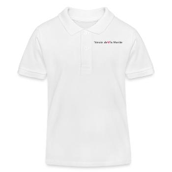 Témoin de la mariée cœur rose - Polo enfant bio Stanley/Stella - blanc - Devant
