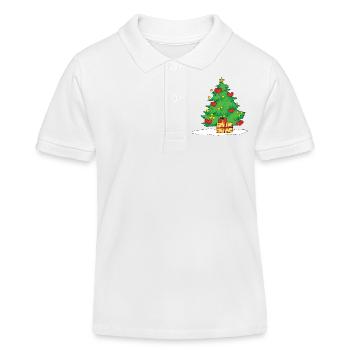 Christmas Tree - Kinder Organic Poloshirt Mini Sprinter von Stanley/Stella - Weiß - Vorne