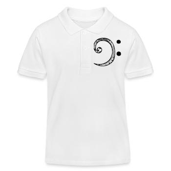 Bass Schlüssel - Kinder Organic Poloshirt Mini Sprinter von Stanley/Stella - Weiß - Vorne