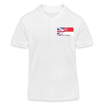 Singapour britannique moitié Singapour moitié du Royaume-Uni Drapeau - Polo enfant bio Stanley/Stella - blanc - Devant