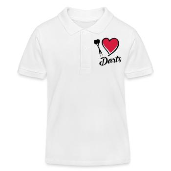 darts i love - Kinder Organic Poloshirt Mini Sprinter von Stanley/Stella - Weiß - Vorne