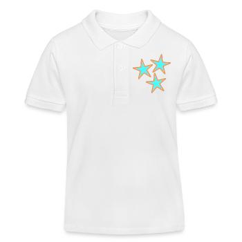 ETOILE. ETOILES. STAR. FÊTE. ANNIVERSAIRE. NOËL - Polo enfant bio Stanley/Stella - blanc - Devant