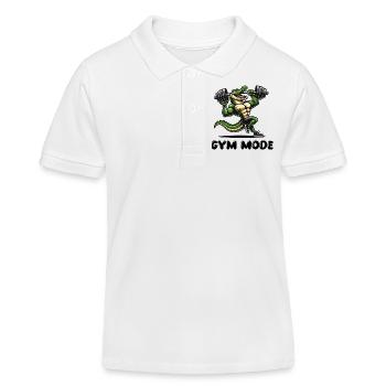 krokodil comic fitness gym - Kinder Organic Poloshirt Mini Sprinter von Stanley/Stella - Weiß - Vorne