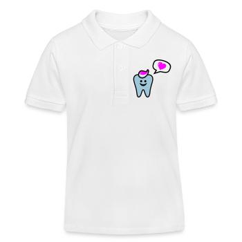 zahn punk zahnarzt dentist - Polo enfant bio Stanley/Stella - blanc - Devant